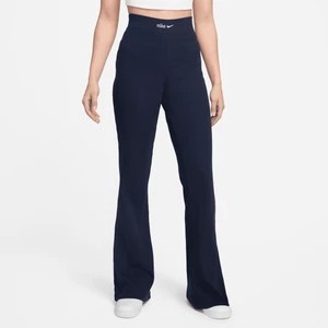 Zdjęcie produktu Damskie prążkowane spodnie z wysokim stanem i rozszerzanymi nogawkami Nike Sportswear - Niebieski