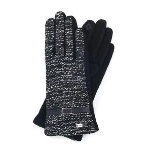 Zdjęcie produktu Damskie rękawiczki z tkaniny bouclé czarno-białe Wittchen