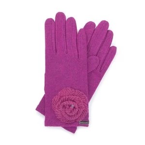 Zdjęcie produktu Damskie rękawiczki z włóczkowym kwiatkiem Wittchen