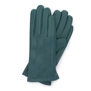 Zdjęcie produktu Damskie rękawiczki ze skóry stębnowane zielone Wittchen