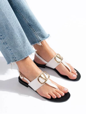 Zdjęcie produktu Damskie sandały japonki białe Shelovet Merg