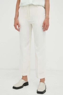 Zdjęcie produktu Day Birger et Mikkelsen spodnie damskie kolor beżowy proste high waist