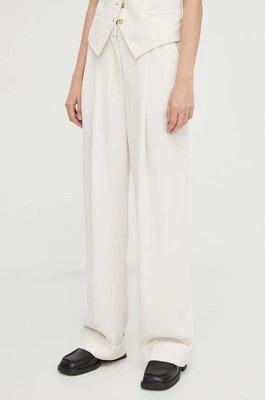 Zdjęcie produktu Day Birger et Mikkelsen spodnie damskie kolor beżowy szerokie high waist