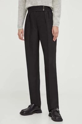 Zdjęcie produktu Day Birger et Mikkelsen spodnie wełniane kolor czarny fason chinos high waist