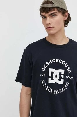 Zdjęcie produktu DC t-shirt bawełniany męski kolor granatowy z nadrukiem ADYZT05376