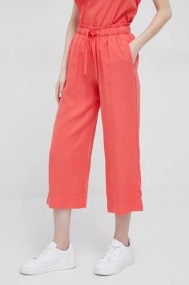 Zdjęcie produktu Deha spodnie damskie kolor pomarańczowy proste high waist