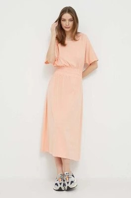 Zdjęcie produktu Deha sukienka bawełniana kolor pomarańczowy maxi rozkloszowana