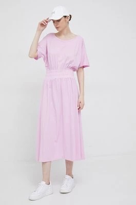 Zdjęcie produktu Deha sukienka bawełniana kolor różowy maxi rozkloszowana