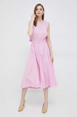 Zdjęcie produktu Deha sukienka kolor różowy midi rozkloszowana