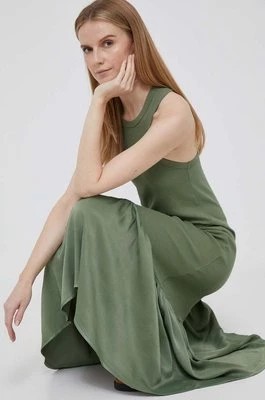 Zdjęcie produktu Deha sukienka kolor zielony midi rozkloszowana