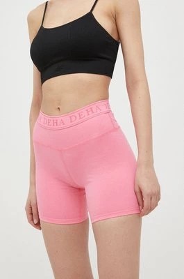 Zdjęcie produktu Deha szorty damskie kolor fioletowy z nadrukiem medium waist