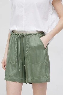 Zdjęcie produktu Deha szorty damskie kolor zielony wzorzyste high waist