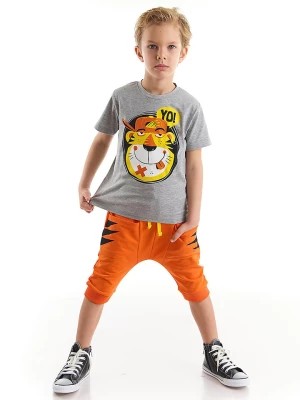 Zdjęcie produktu Denokids 2-częściowy zestaw "Yoo Tiger" w kolorze szaro-pomarańczowym rozmiar: 104