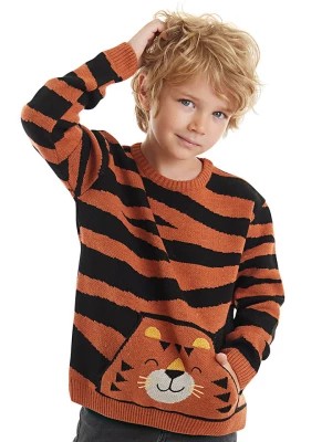 Zdjęcie produktu Denokids Sweter "Tiger" w kolorze jasnobrązowym rozmiar: 110