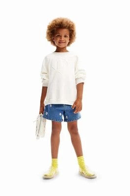 Zdjęcie produktu Desigual bluza bawełniana dziecięca kolor biały z aplikacją