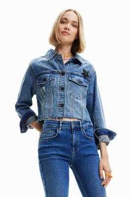Zdjęcie produktu Desigual kurtka jeansowa dziecięca damska kolor niebieski przejściowa