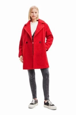 Zdjęcie produktu Desigual płaszcz damski kolor czerwony przejściowy dwurzędowy