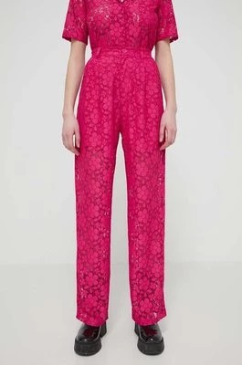 Zdjęcie produktu Desigual spodnie DHARMA damskie kolor różowy proste high waist 24SWPW22