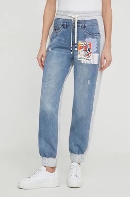 Zdjęcie produktu Desigual spodnie x Disney JOGGER damskie kolor szary high waist 24SWDD68