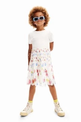 Zdjęcie produktu Desigual sukienka dziecięca kolor biały mini rozkloszowana