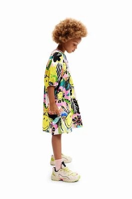 Zdjęcie produktu Desigual sukienka dziecięca kolor żółty mini rozkloszowana