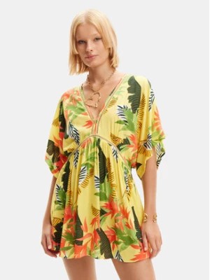 Zdjęcie produktu Desigual Sukienka plażowa Tropical Party 24SWMW23 Żółty Loose Fit