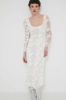 Zdjęcie produktu Desigual sukienka SANDALO kolor biały midi dopasowana 24SWVW50