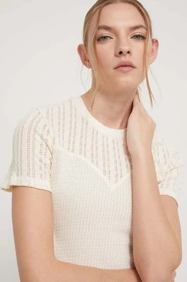 Zdjęcie produktu Desigual sweter CHERNER damski kolor beżowy 24SWTKAW