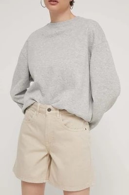 Zdjęcie produktu Desigual szorty bawełniane SURY kolor beżowy gładkie high waist 24SWDD54