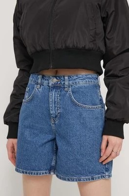 Zdjęcie produktu Desigual szorty jeansowe SURYM damskie kolor niebieski gładkie high waist 24SWDD82