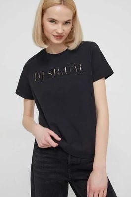 Zdjęcie produktu Desigual t-shirt bawełniany DUBLIN damski kolor czarny 24SWTK58