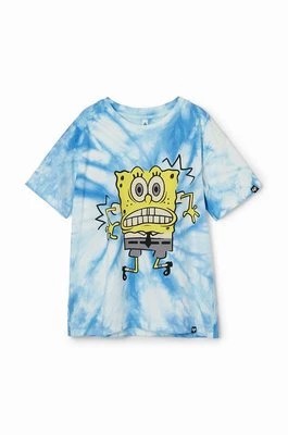 Zdjęcie produktu Desigual t-shirt bawełniany dziecięcy kolor niebieski wzorzysty
