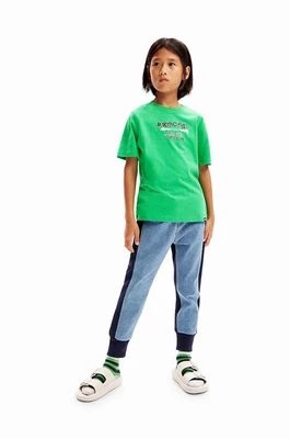 Zdjęcie produktu Desigual t-shirt bawełniany dziecięcy kolor zielony z nadrukiem
