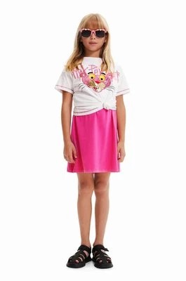 Zdjęcie produktu Desigual t-shirt bawełniany dziecięcy Pink Panther kolor biały