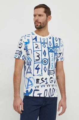 Zdjęcie produktu Desigual t-shirt bawełniany HARRY męski kolor beżowy wzorzysty 24SMTK20