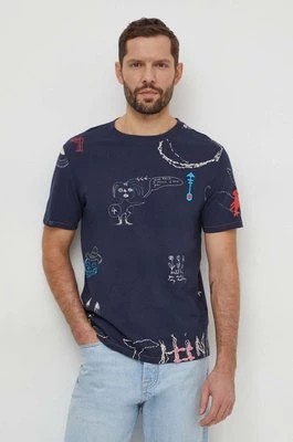 Zdjęcie produktu Desigual t-shirt bawełniany MARTIN męski kolor granatowy wzorzysty 24SMTK23