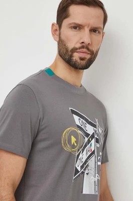 Zdjęcie produktu Desigual t-shirt bawełniany MATEO męski kolor szary z nadrukiem 24SMTK25