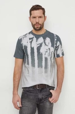Zdjęcie produktu Desigual t-shirt bawełniany LEO męski kolor zielony wzorzysty 24SMTK27