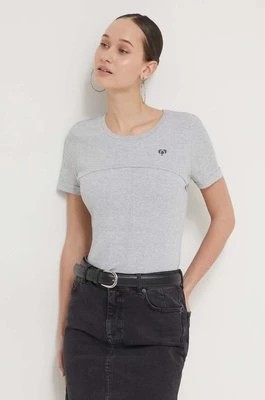 Zdjęcie produktu Desigual t-shirt BASIC CUTS damski kolor szary 24SWTK67