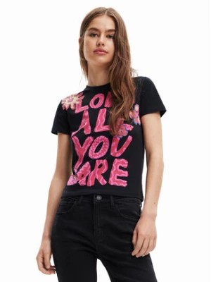 Zdjęcie produktu Desigual T-Shirt Love All You 23SWTKAV Czarny Regular Fit