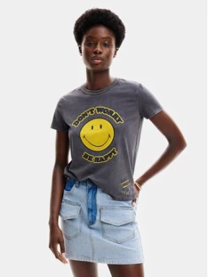 Zdjęcie produktu Desigual T-Shirt More SMILEY 24SWTKAL Szary Slim Fit