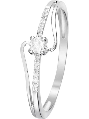Zdjęcie produktu DIAMOND & CO Złoty pierścionek "Beauté Discrète" z diamentami rozmiar: 60