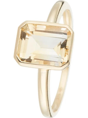 Zdjęcie produktu DIAMOND & CO Złoty pierścionek "Classy" z cytrynem rozmiar: 50