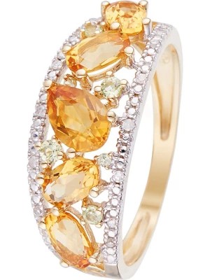 Zdjęcie produktu DIAMOND & CO Złoty pierścionek "Olivines" z diamentami rozmiar: 60