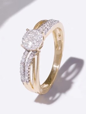 Zdjęcie produktu DIAMOND & CO Złoty pierścionek "Rosalia" z diamentami rozmiar: 52