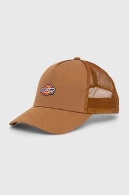 Zdjęcie produktu Dickies czapka z daszkiem HANSTON TRUCKER kolor brązowy z aplikacją DK0A4YV3