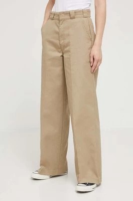 Zdjęcie produktu Dickies spodnie damskie kolor beżowy proste high waist