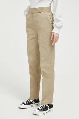 Zdjęcie produktu Dickies spodnie damskie kolor zielony proste high waist