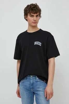Zdjęcie produktu Dickies t-shirt bawełniany AITKIN CHEST TEE SS męski kolor czarny z nadrukiem DK0A4Y8O