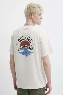 Zdjęcie produktu Dickies t-shirt bawełniany BEACH TEE SS męski kolor beżowy z nadrukiem DK0A4YRD